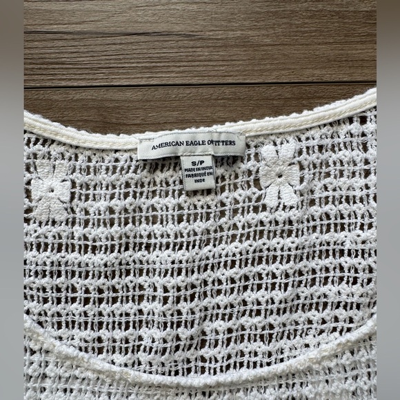 American Eagle Outfitters Sz S Crochet Dress White 100% Cotton - Picture 2 of 11
